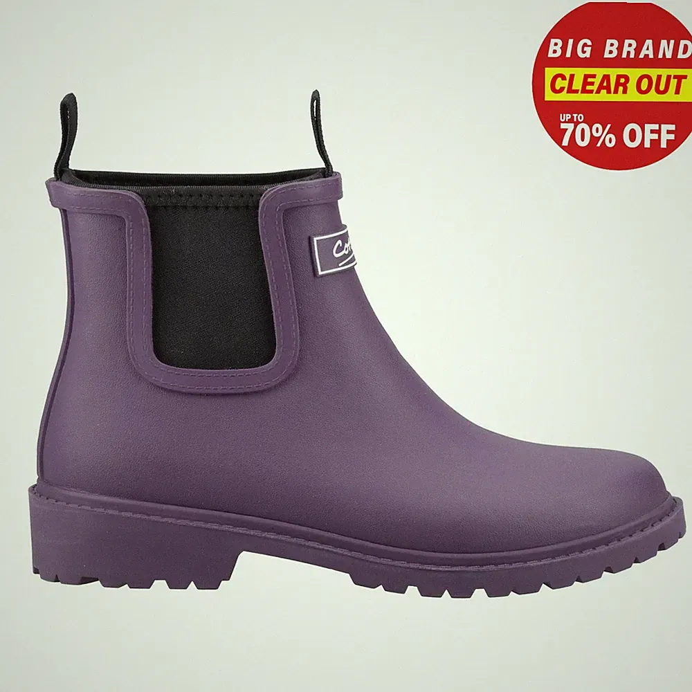 Cotswold Barton Gummistiefel Damen Kurzer Wasserdichte Gummistiefel Lila