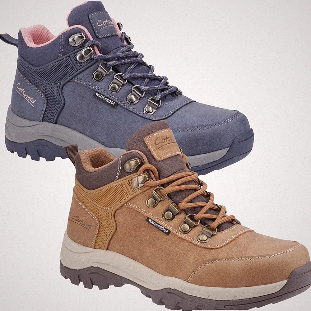 Cotswold Damen Overbury wasserdichte Wanderschuhe gepolsterte Sohle schnelle Schnürung