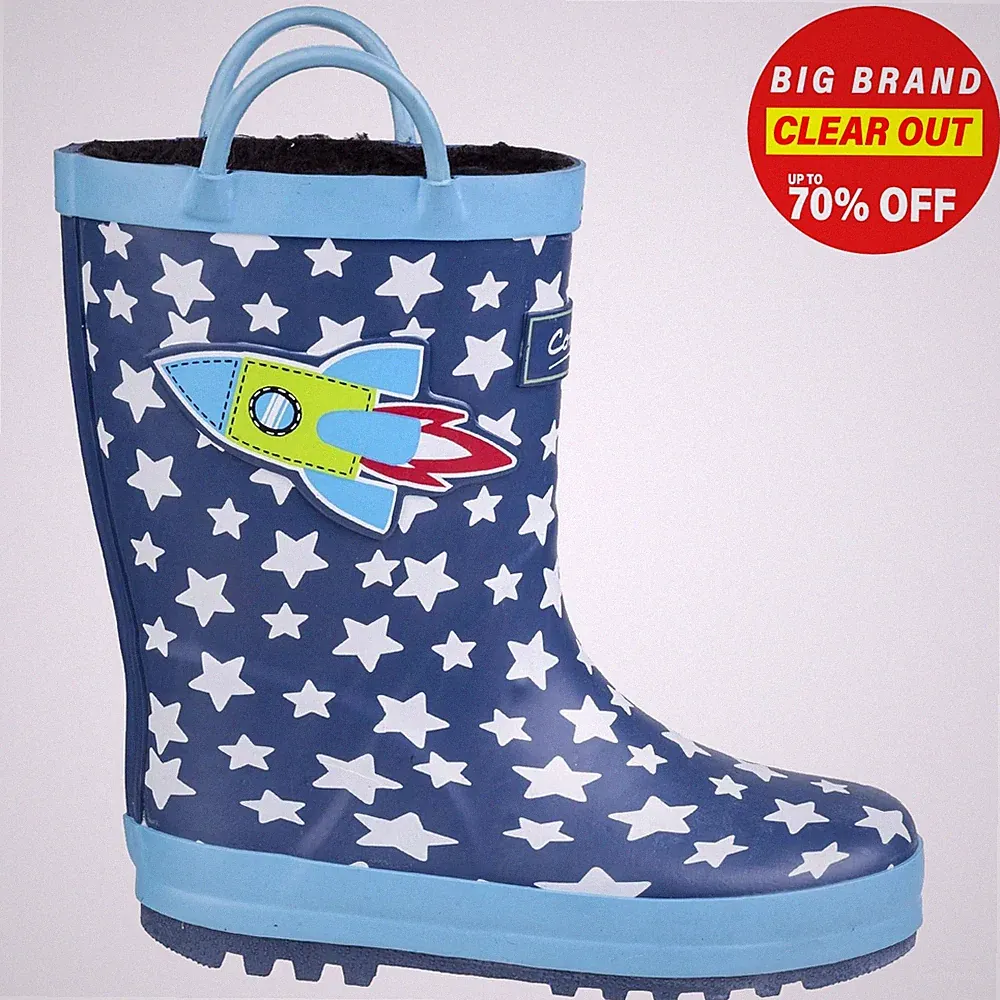 Cotswold Gesprenkelt Junior Außen Regen Schlamm Wasserfest Regenstiefel Blau