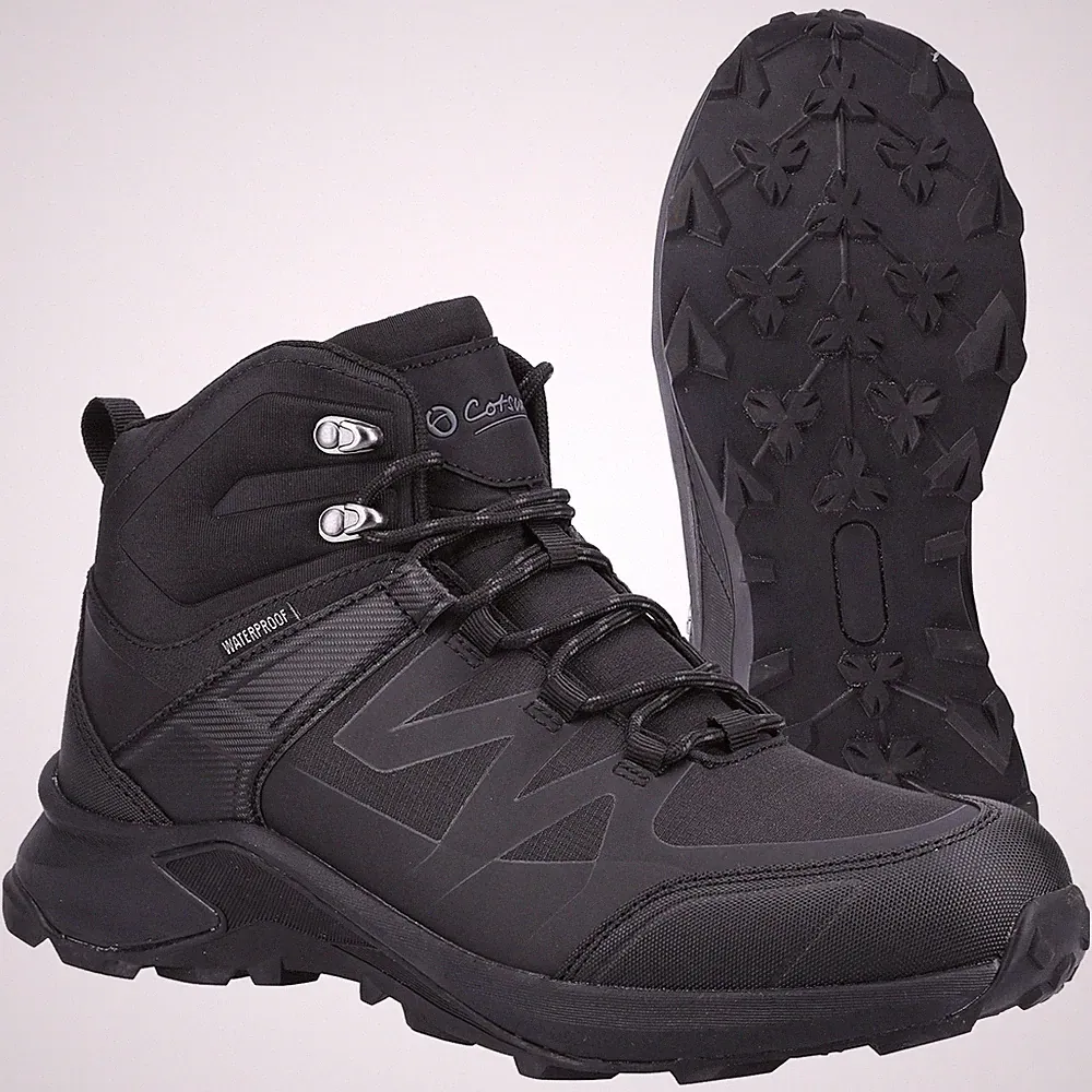 Cotswold Herren Horton Wasserdichte Wanderschuhe Mit Memory Foam, Schwarz