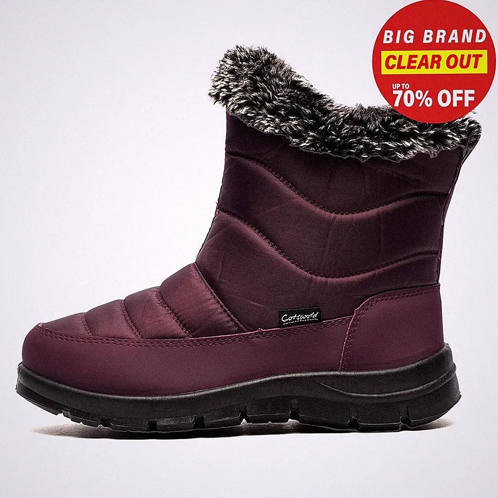 Cotswold Longleat Damen Hybrid Schneestiefel Winter Gummistiefel Lila