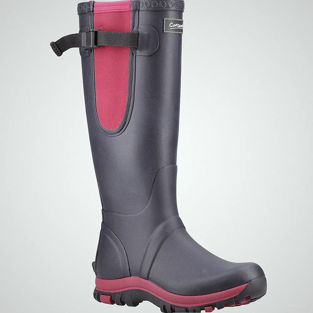 Cotswold Milton Damen Gummistiefel in Marineblau/Rosa