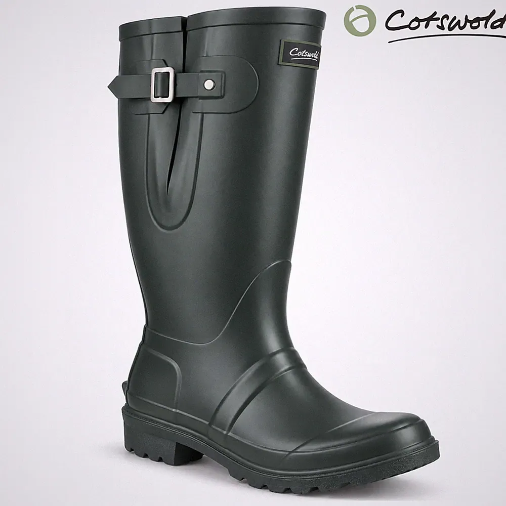 Cotswold Ragley Herren Gummistiefel Wasserdicht Gummi Gummistiefel Schnalle Grün