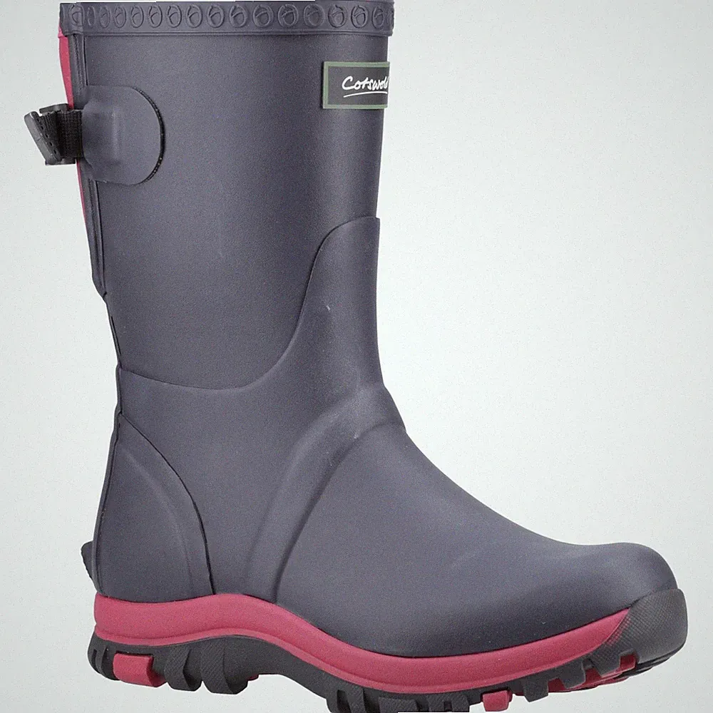 Cotswold Realm Damen Gummistiefel in Marineblau/Rosa