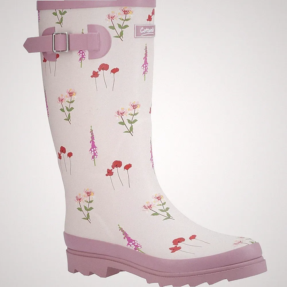 Cotswold Wildflower Tall Damen Gummistiefel In Pink