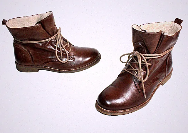 COX LEDER BOOTS WARMFUTTER CHAUSSURES WOMAN SHOES CARB BRAUN 41 #25-2#