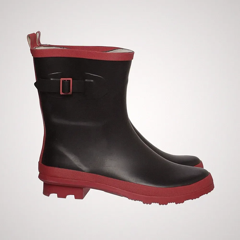 Crane, Kurze Gummistiefel, Größe: 41, Schwarz/Rot, Damen #VTf