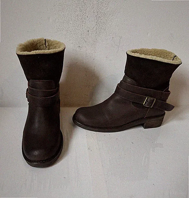 Crew Clothing braune Leder Stiefeletten Größe UK 6 EU 39