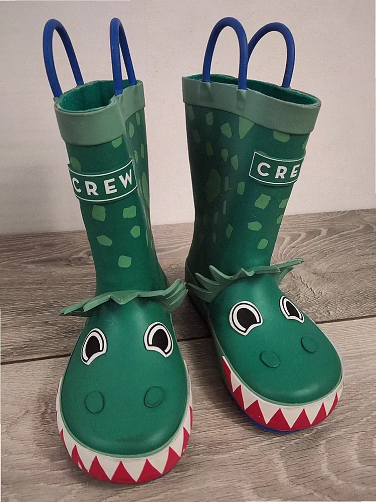 CREW Clothing Kinder Gummistiefel Dinosaurier Design wasserdichte Schuhe UK 7,5 EU 25,5