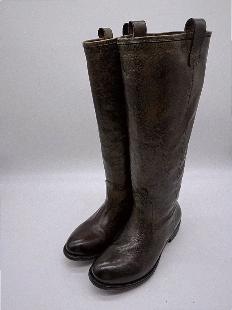 Crispiniano - Damen - Stiefelette - Overknee - Gr. 38,5 - Leder - Abs. 3cm