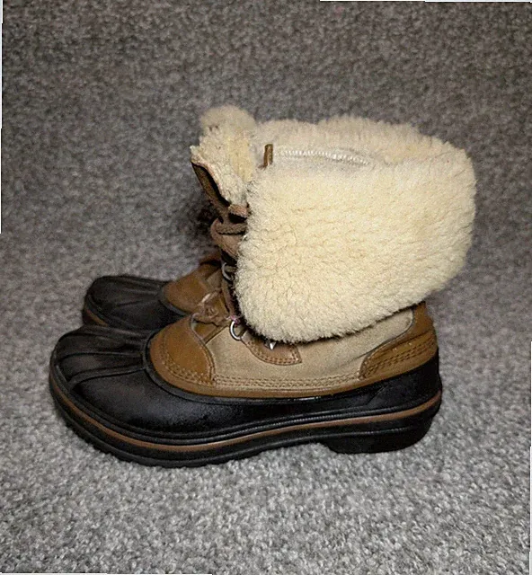 Crocs Allcast Luxe II Stiefel Damen W7 braun Leder wasserdicht Winterstiefel