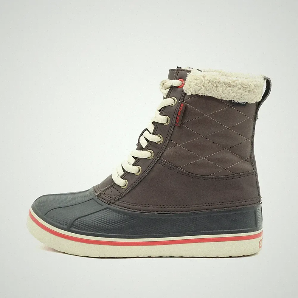 Crocs Damen 16035 Boots Braun Synthetik Mittel gefüttert Winterstiefel EU 37-38