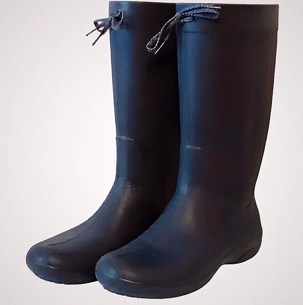 Crocs Damen Gummistiefel wasserdicht blau Slip-On wadenlang Größe 42 W11