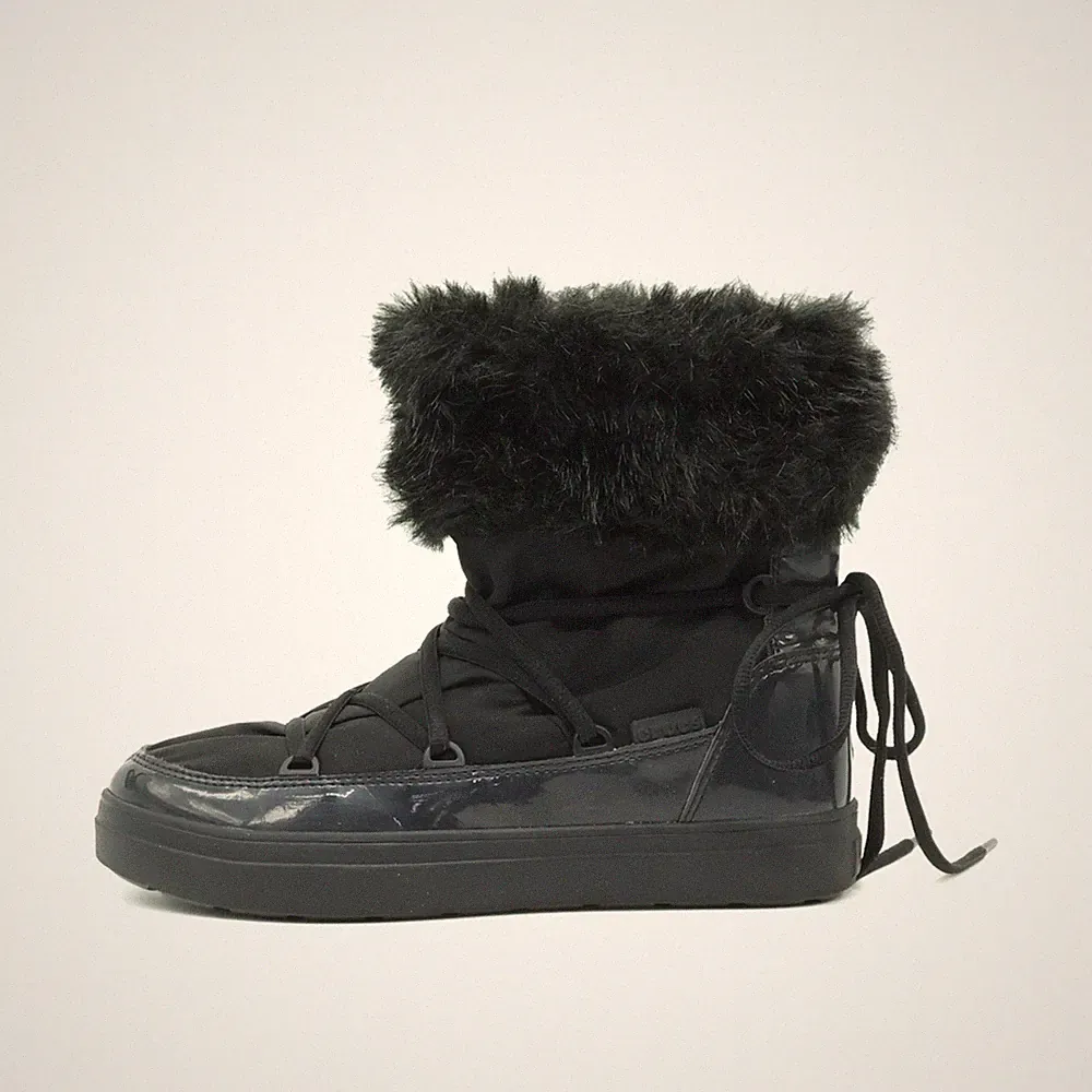 Crocs Damen Stiefel Schwarz Synthetik Mittel Winter Winterstiefel EU 37-38