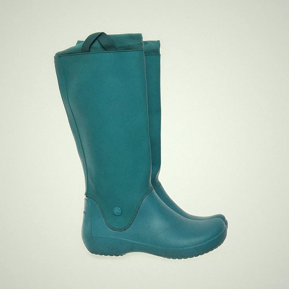 Crocs, Gummistiefel, Größe: 37/38, Petrol, Damen #4Ha