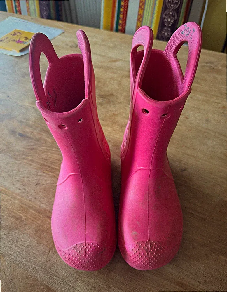 Crocs Kinder Gummistiefel/Regenstiefel wasserdicht Slip-On wadenlang EU 33 rosa