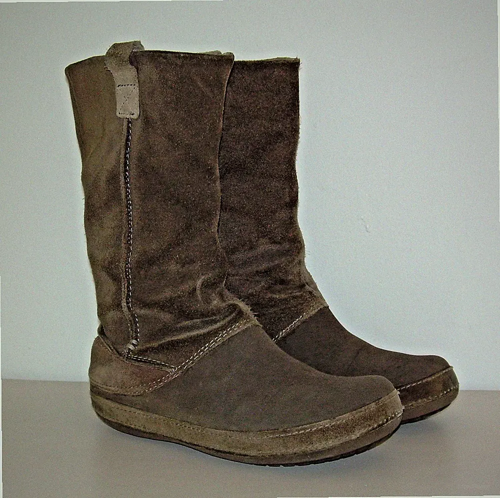 Crocs Stiefel W10 Gr 41-42 braun Leder sehr bequem