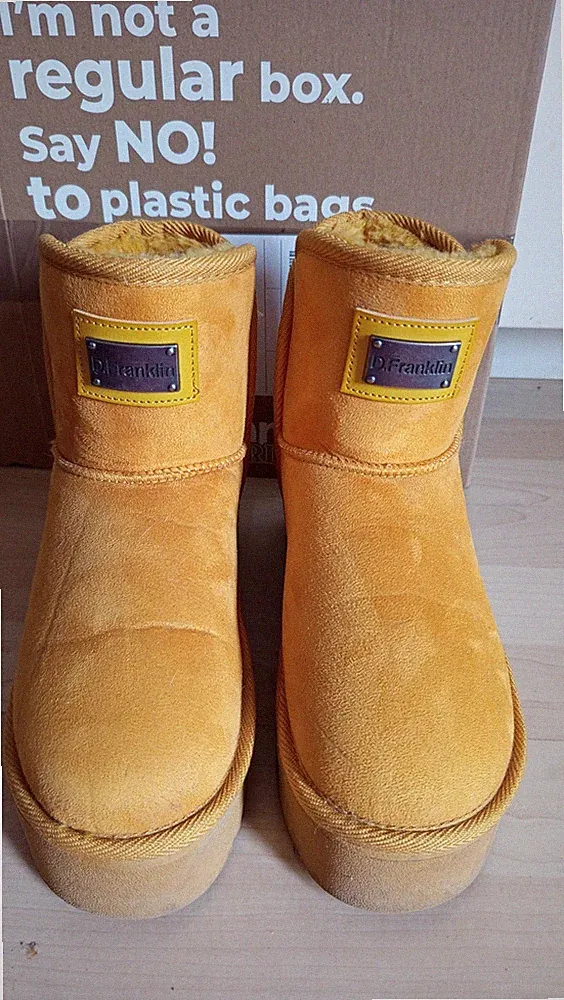 D.Franklin Snow Boots Plateau Fell Stiefeletten Gelb Gr. 38