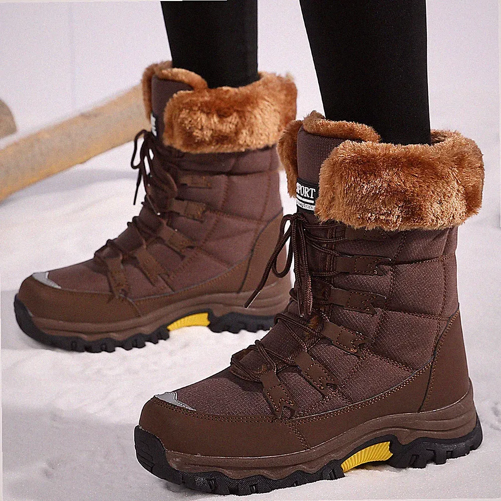 Damen Barfußschuhe Wanderschuhe Trekkinschuhe Winter Warme Bequem Winterstiefel