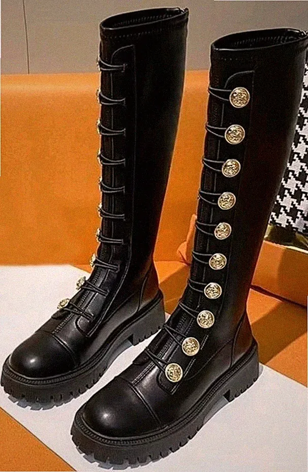 Damen Blockabsatz Kniehohe Stiefel Langschaft Stiefel Schuhe 39