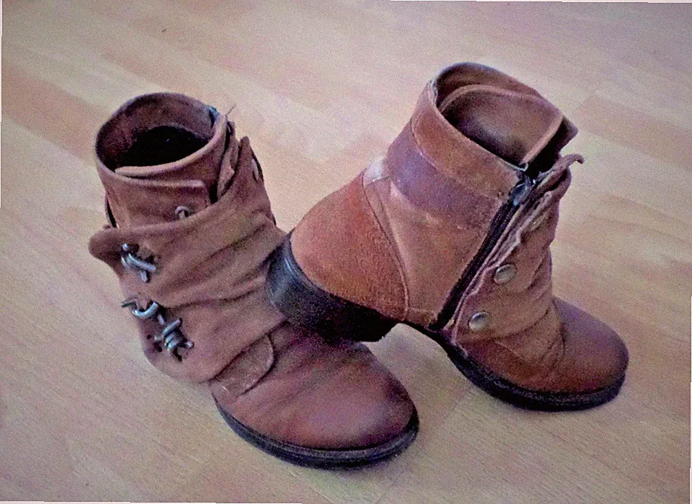 Damen-Boot, braun, Rau- & Glattleder, mit Gamaschen, mit Reißverschluss