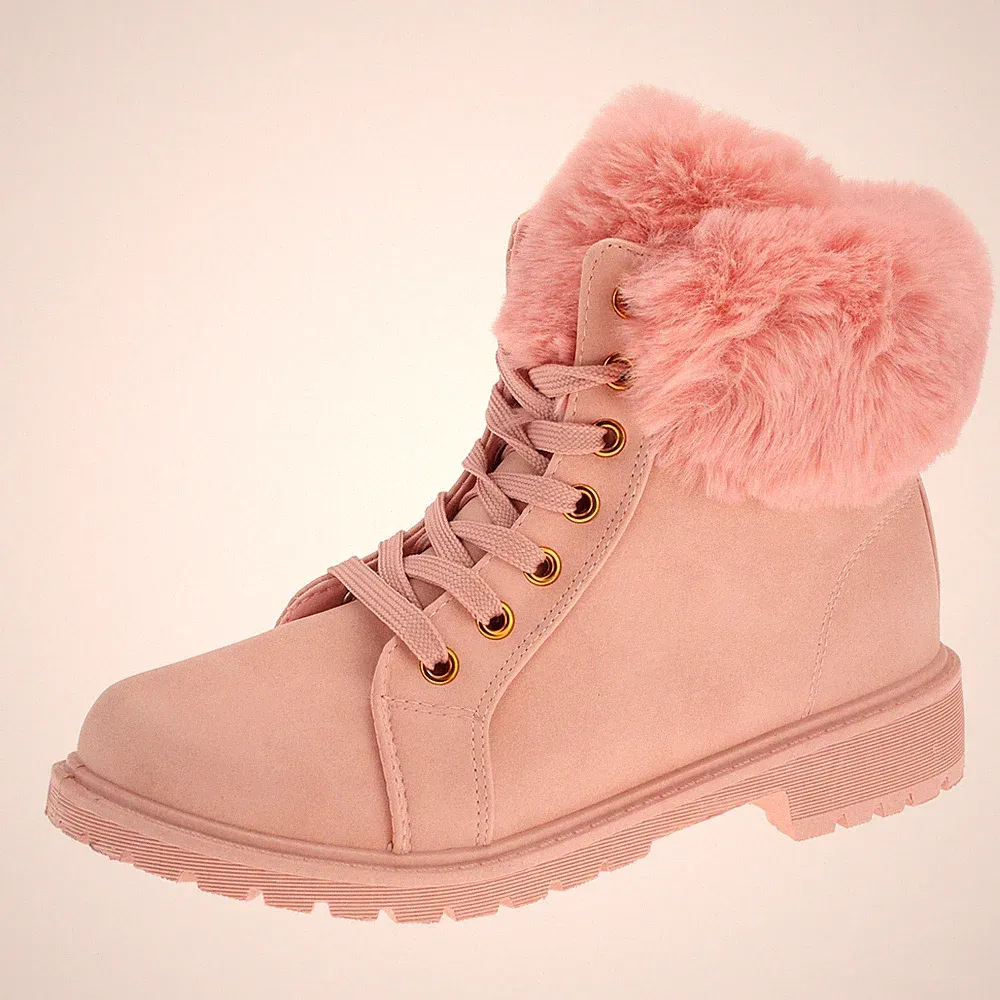 Damen Boots Stiefeletten Stiefel NEU Schnür-Booty Winterstiefel Gefüttert SALE