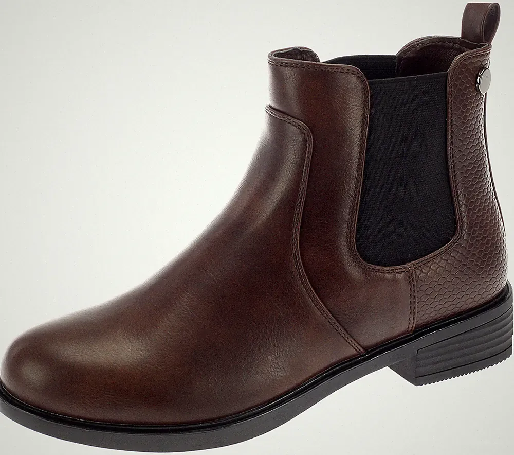 Damen Chelsea Boots Stiefeletten Gefüttert Damenschuhe Kunstleder Braun 36 37