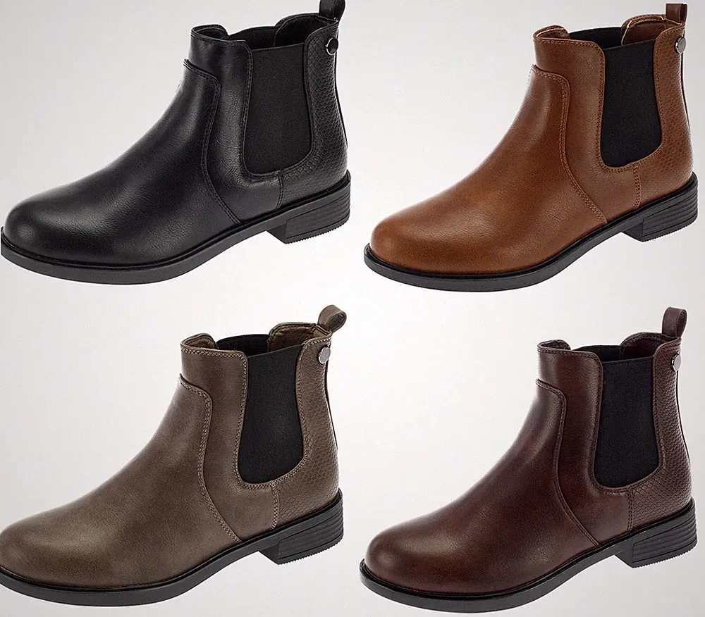 Damen Chelsea Boots Stiefeletten Leicht Damenschuhe Kunstleder Braun 36 37
