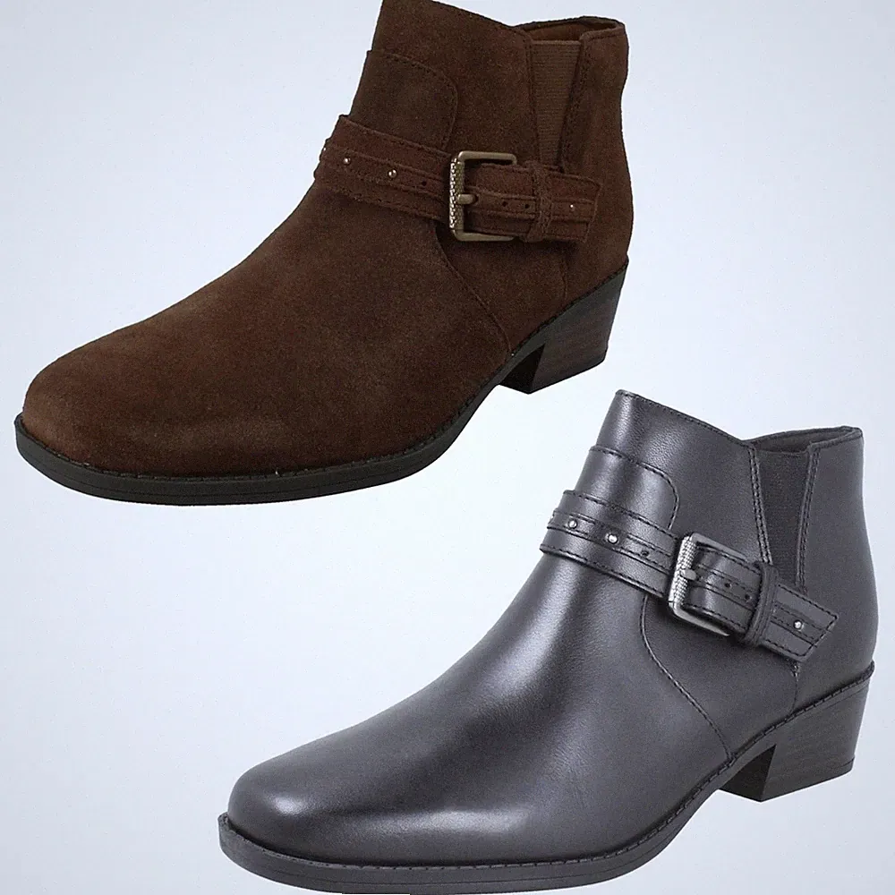 Damen Clarks 'Danyelle Wünschen' Smart Freizeit Leder Stiefeletten - D Passen