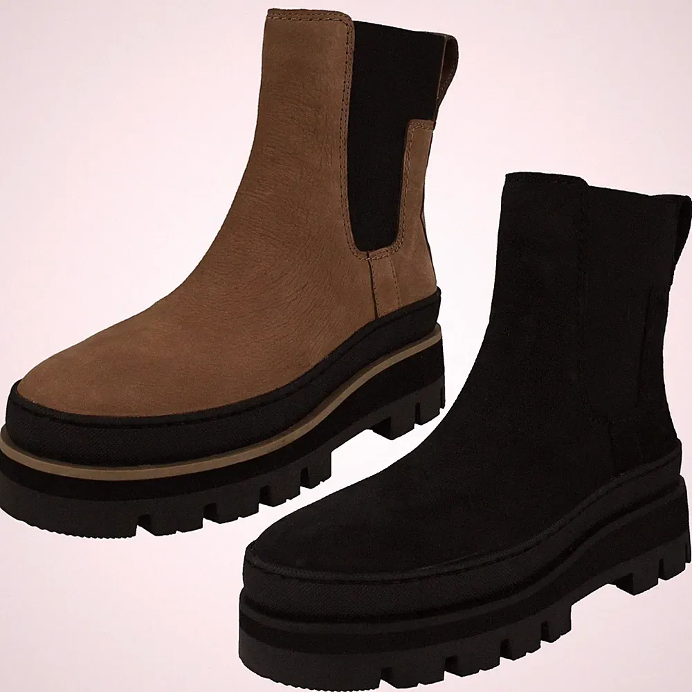 Damen Clarks Orianna2 Top Casual Chunky Leder Boots - Ankle Pull On D Weite