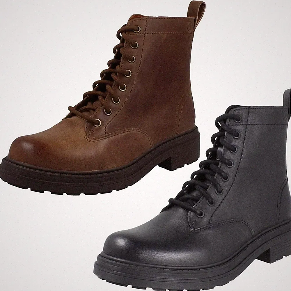 Damen Clarks' Orinoco 3 Style' Leder Schnürer und lässiger Verschluss Stiefeletten