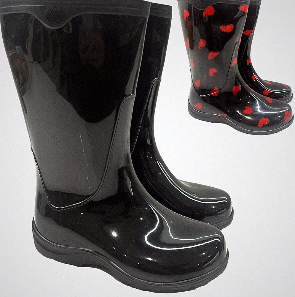 DAMEN DAMEN GUMMISTIEFEL FLACH GUMMISTIEFEL FESTIVAL REGENSTIEFEL GARTEN GRÖSSE UK