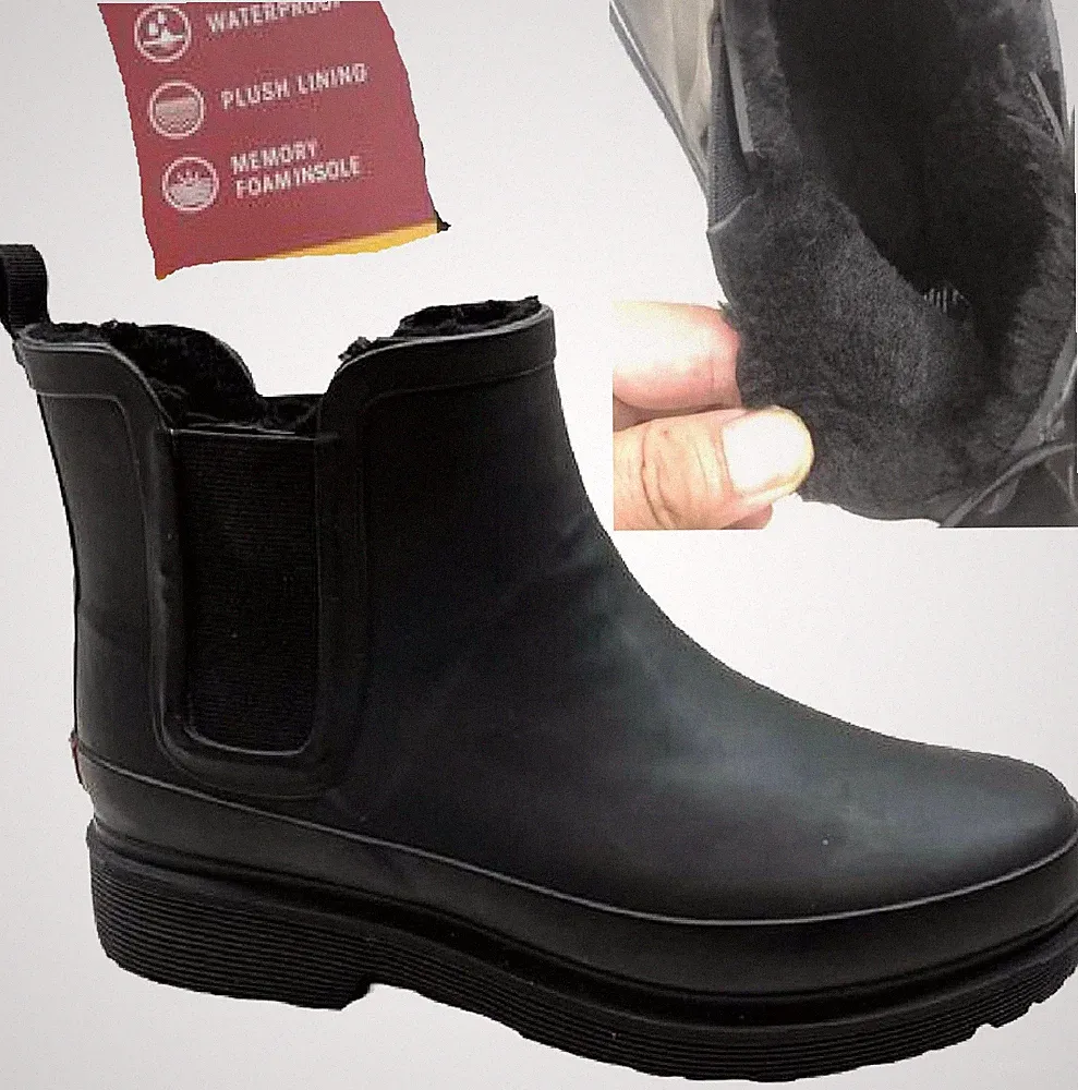 DAMEN DAMEN KNÖCHEL GUMMISTIEFEL WASSERDICHT CHELSEA WARM SCHNEESTIEFEL GRÖSSE