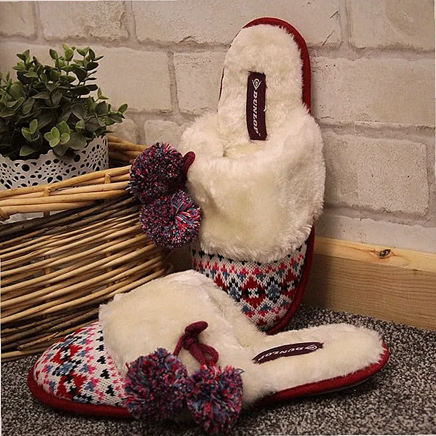DAMEN DUNLOP MEMORY FOAM HAUSSCHUHE WINTER WARM KOMFORT SLIPPER PANTOLETTEN SCHUHE GRÖßE