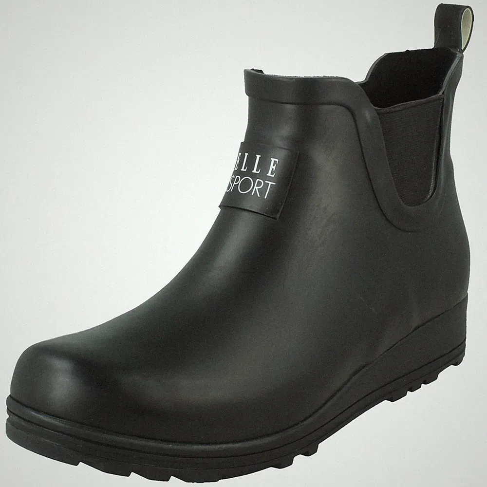 Damen ELLE SPORT Bequem Hineinschlüpfen Kurz Knöchel Chelsea Gummistiefel X1r278