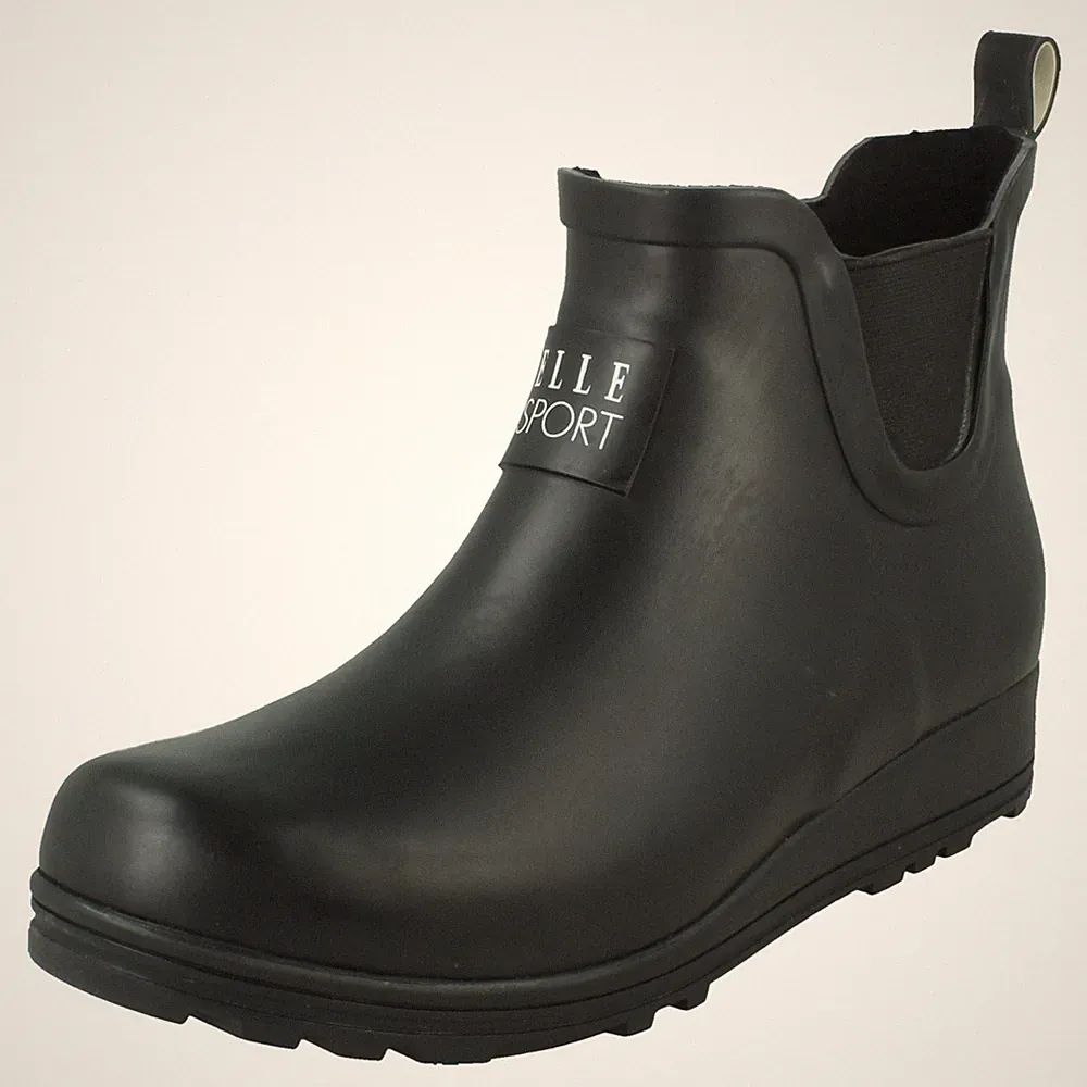 Damen ELLE SPORT Bequem Hineinschlüpfen Kurz Knöchel Chelsea Gummistiefel X1r278