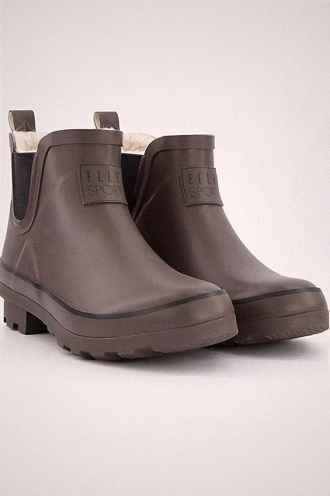 Damen ELLE SPORT Knöchelhohe Gummistiefel Chelsea Stiefel Mit Warm Pelz Futter