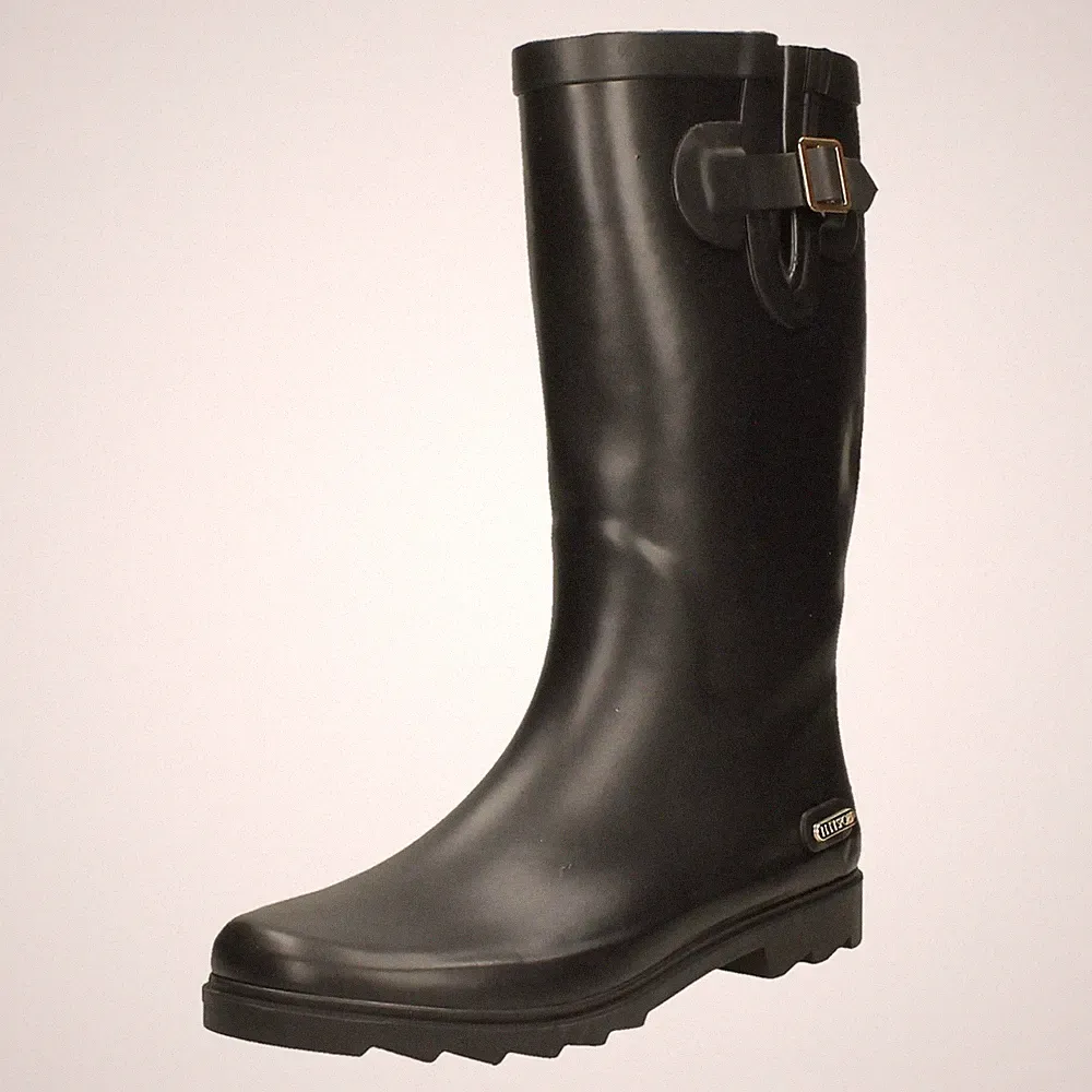 Damen Elle Sport X1R280 Stiefel Wellies Schwarz Gummistiefel Pull-On