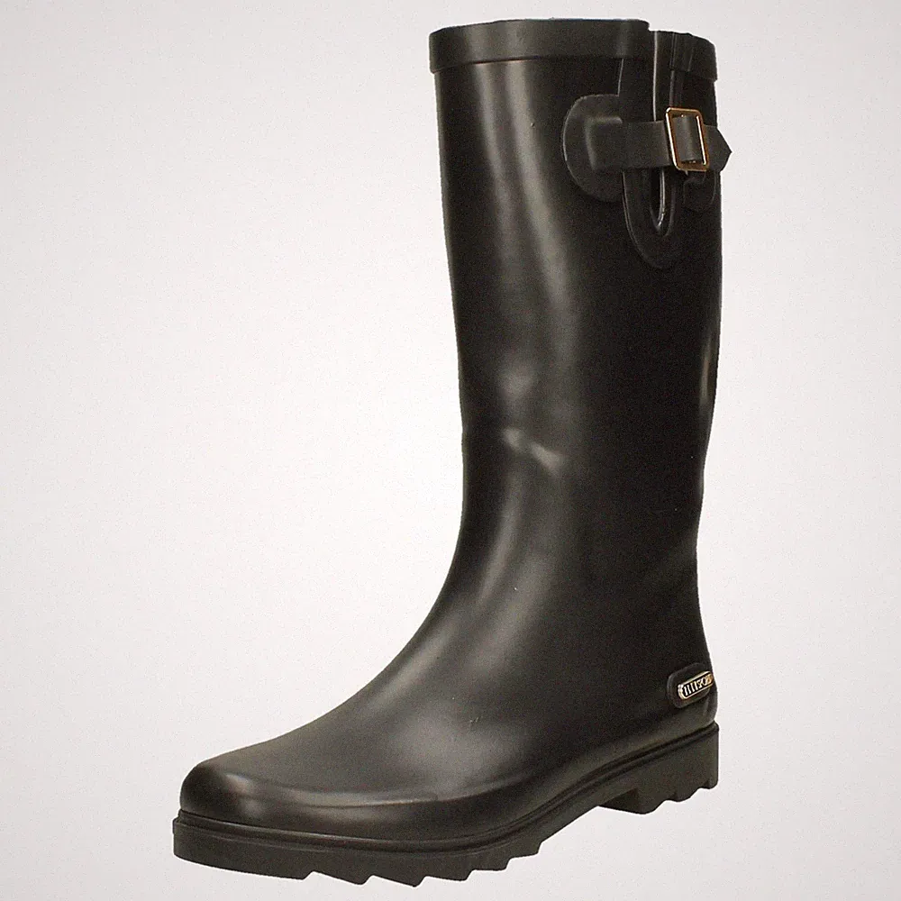Damen ELLE SPORT Zum Überziehen Warm Gefüttert Gummistiefel mit Schnalle X1r280