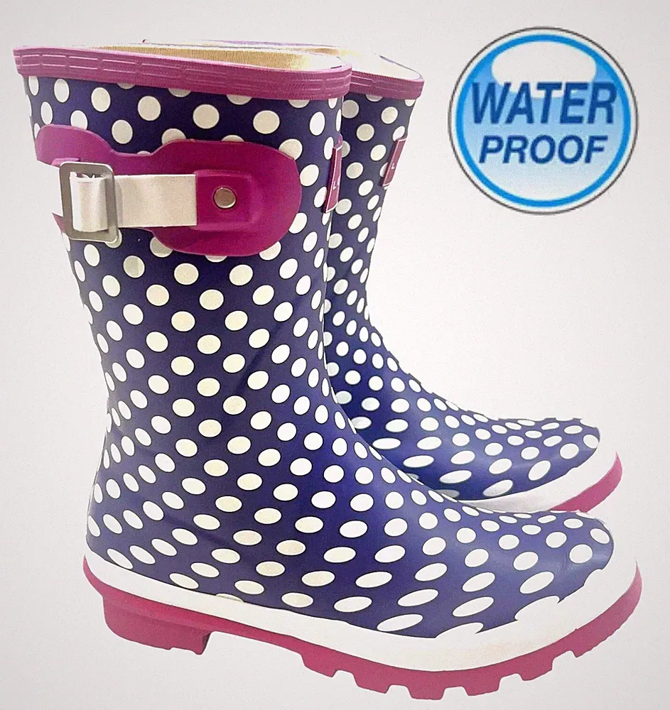 DAMEN FLACH WASSERDICHT GUMMISTIEFEL REGEN SCHNEE FESTIVAL GARTEN GUMMISTIEFEL GRÖSSE