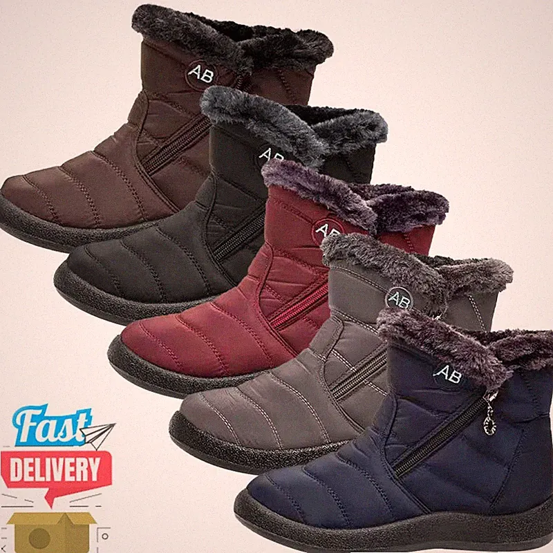 Damen Flache Winterstiefel | Wasserdicht, Warm, Schneeschuhe & Stiefeletten