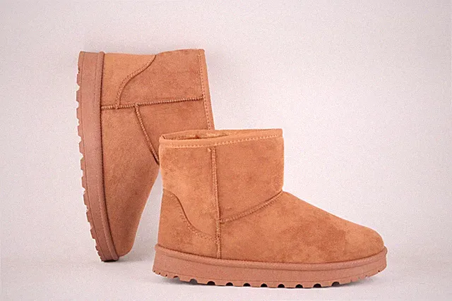 Damen Frauen Fell Schnee Stiefel Warm Winter Stiefeletten Kunst Wildleder Stiefeletten