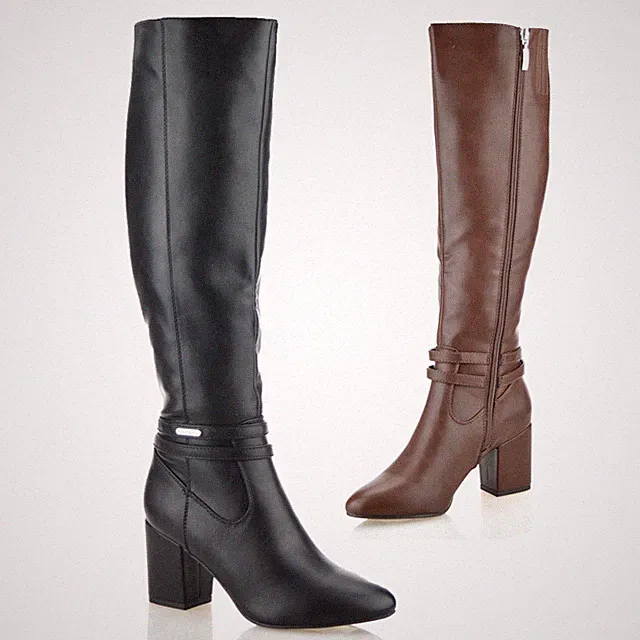 Damen Frauen Kniehoch Blockabsatz Reißverschluss Winter Reiten Biker Stiefel Schuhe Größe