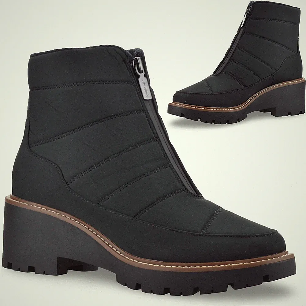 Damen Frauen Reißverschluss wasserdicht Winter warm Chelsea Stiefeletten Biker Stiefel Schuhe Größe