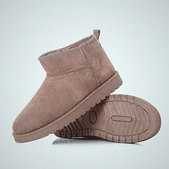 Damen Frauen Schnee Knöchel Winter Warm Stiefel Fellfutter Slipper KAFFEE Stiefel Schuhe UK