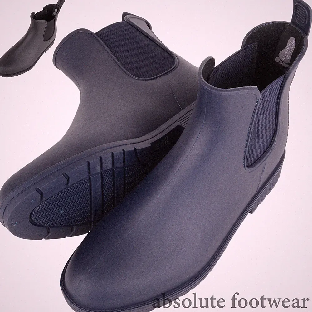 Damen Frauen Slipper Knöchel Wasserdicht Gummi Gummistiefel Welly Chelsea Regen Stiefel