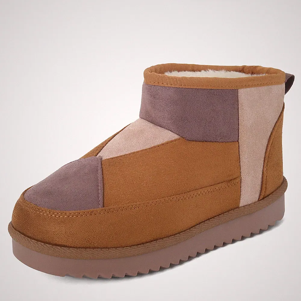 Damen Frauen Stiefel Stiefeletten Warm Winterstiefel Flauschig Fell Gefüttert Camel Boots Grunge