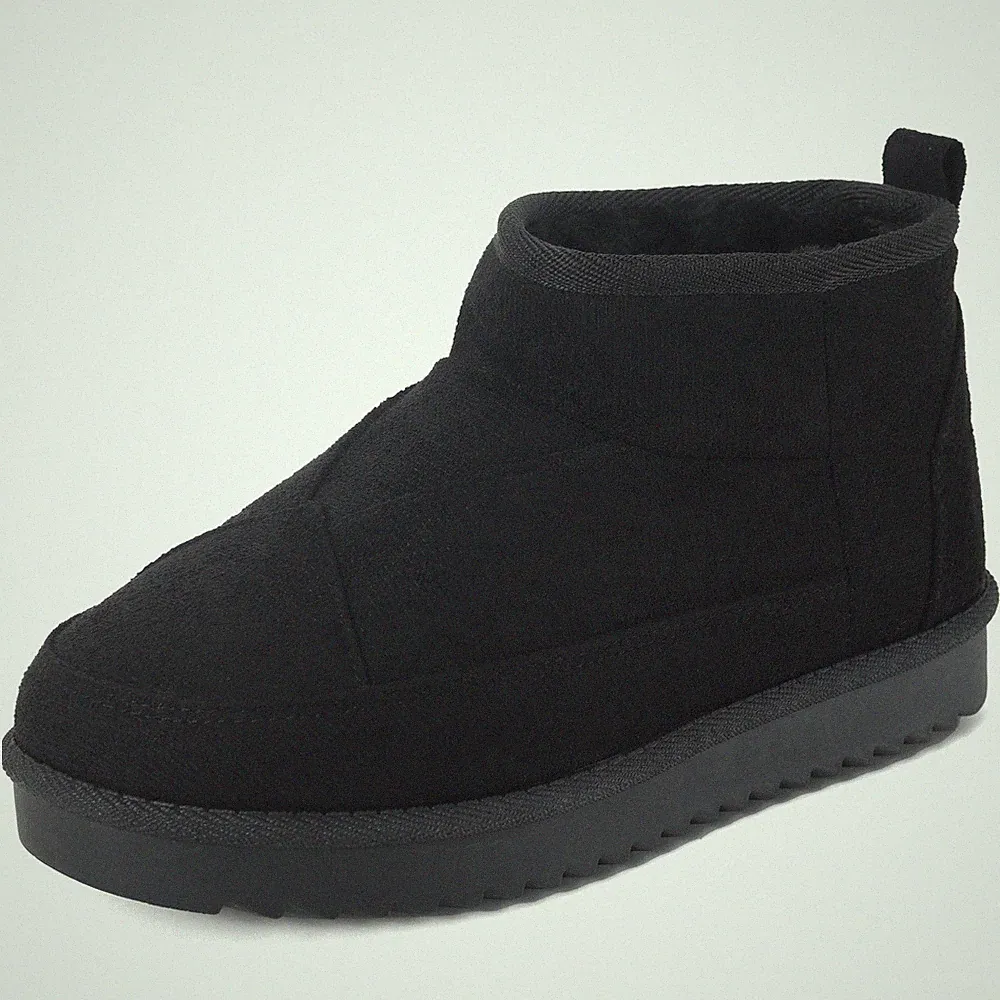 Damen Frauen Stiefel Stiefeletten Warm Winterstiefel Flauschig Fell Gefüttert Schwarz Boots Grunge