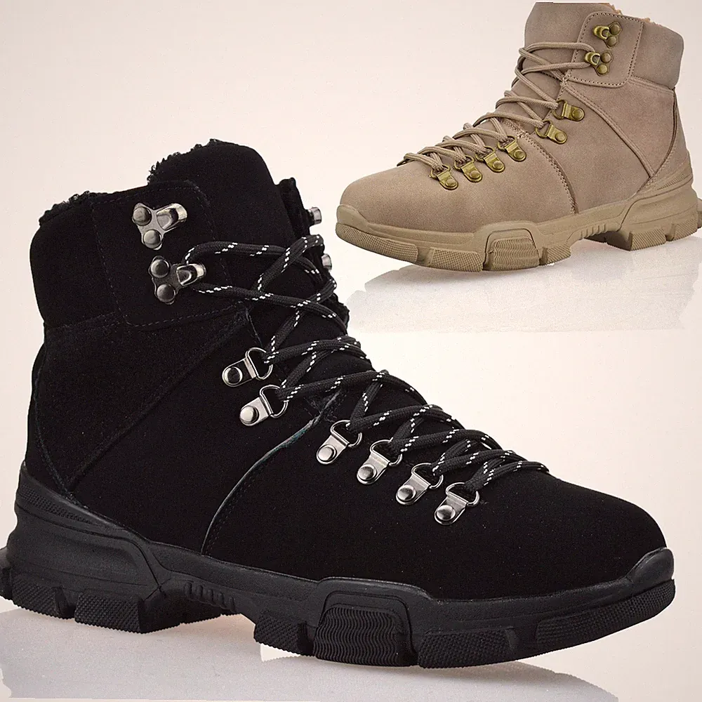 Damen Frauen Wandern Freizeit Warm Winter Stiefeletten Turnschuhe Schuhe Größe