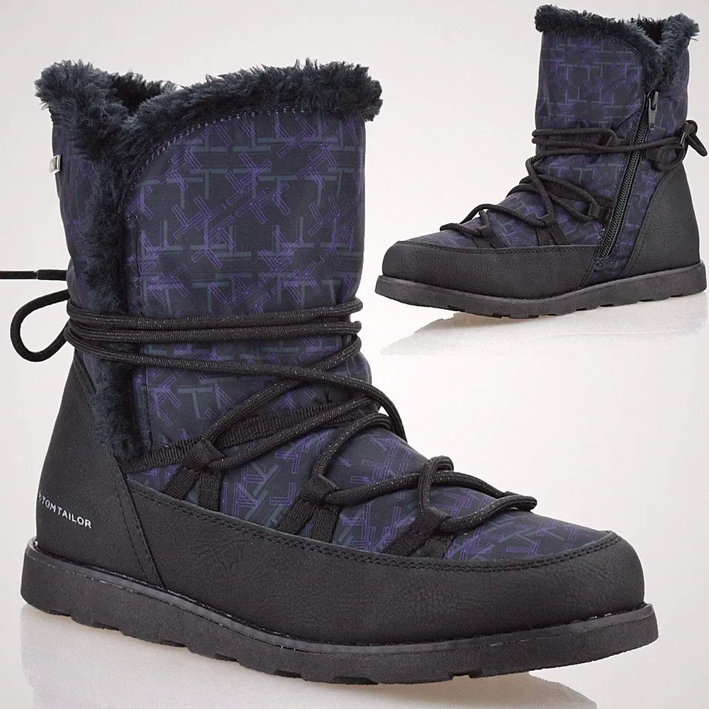 Damen Frauen warm Fell Reißverschluss neu Memory Foam Winter Boho Stiefeletten Schuhe Größe